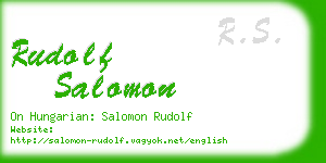 rudolf salomon business card